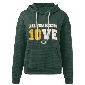 Packers All You Need Is LOVE 10 Signature Waffle Hoodie2