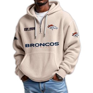 Broncos Est 1959 Quarter Zip Waffle Hoodie4