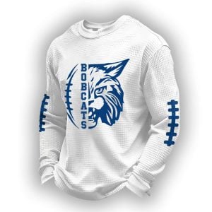 Men’s Bobcats Football Print Waffle Sweatshirt