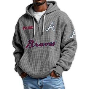 Braves Est 1871 Quarter Zip Waffle Hoodie 3 Braves Est 1871 Quarter Zip Waffle Hoodie3