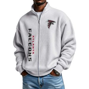 Falcons Football Waffle Zip Up Sweatshirt1