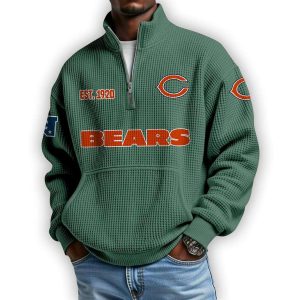 Bears Est 1920 Waffle Stand Collar Half Zip Sweatshirt 1 Bears Est 1920 Waffle Stand Collar Half Zip Sweatshirt1