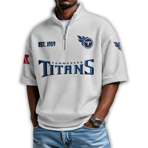 Titans Est 1959 Waffle Stand Collar Half Zip Polo Shirt 4 Titans Est 1959 Waffle Stand Collar Half Zip Polo Shirt4