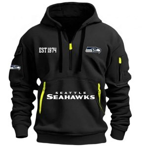 Seahawks Est 1974 HOODIE HALF ZIPPER2