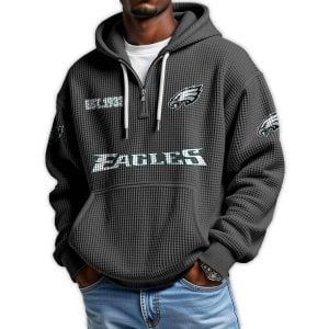 Eagles Est 1933 Quarter Zip Waffle Hoodie 1 Eagles Est 1933 Quarter Zip Waffle Hoodie1