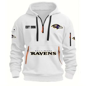 Ravens Est 1996 Hoodie Half Zipper