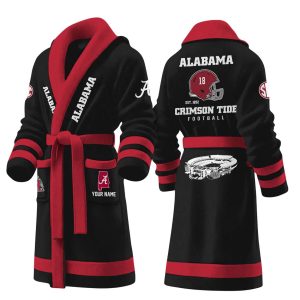 Alabama Football Est 1892 Personalized Fleece Bathrobe1