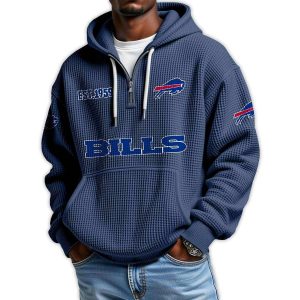 Bills Est 1959 Quarter Zip Waffle Hoodie1
