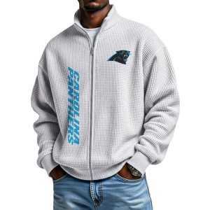 Panthers Football Waffle Zip Up Sweatshirt1