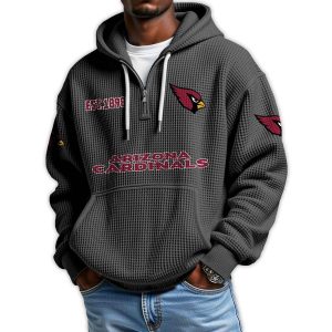 Cardinals Est 1898 Quarter Zip Waffle Hoodie1