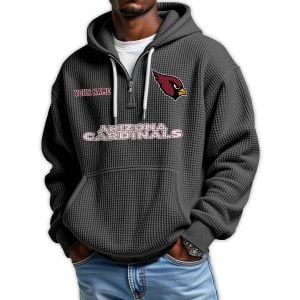 2025 Personalized Cardinals Quarter Zip Waffle Hoodie
