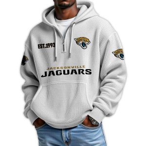 Jaguars Est 1993 Quarter Zip Waffle Hoodie4