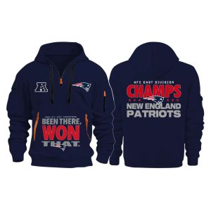 Patriots 2025 Afc East Division Champions Quarter Zip Hoodie