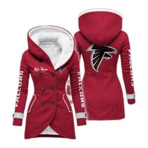 Personalized Falcons Long Hooded Fleece Jacket5