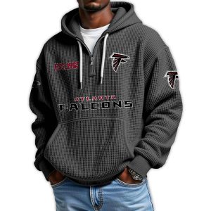 Falcons Est 1965 Quarter Zip Waffle Hoodie