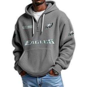 Eagles Est 1933 Quarter Zip Waffle Hoodie 2 Eagles Est 1933 Quarter Zip Waffle Hoodie2