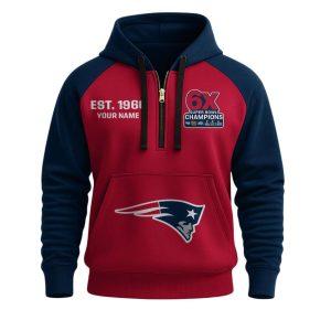 Personalized Patriots Est 1960 6X SB Champions Half Zip Hoodie1