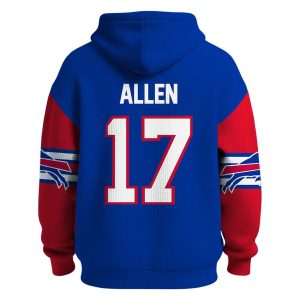 Captain Allen 17 Bills Quarter Zip Waffle Hoodie2