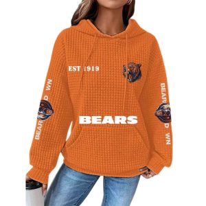 Bear Down Est 1919 Football Football Waffle Hoodie1