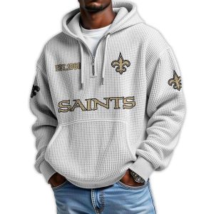 Saints Est 1966 Quarter Zip Waffle Hoodie