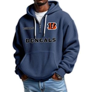 2025 Personalized Bengals Quarter Zip Waffle Hoodie 1 2025 Personalized Bengals Quarter Zip Waffle Hoodie2