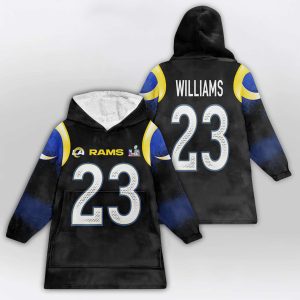 Kyren Williams 23 Rams SB LX Blanket Hoodie4
