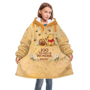Personalized Winnie The Pooh 100 Years Of Wonder Blanket Hoodie1