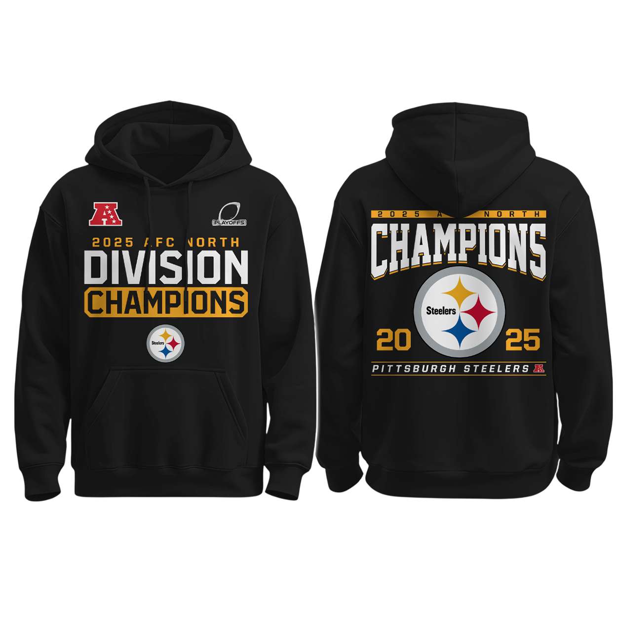 2025 Steelers AFC North Champions Hoodie 2025 Steelers AFC North Champions Hoodie