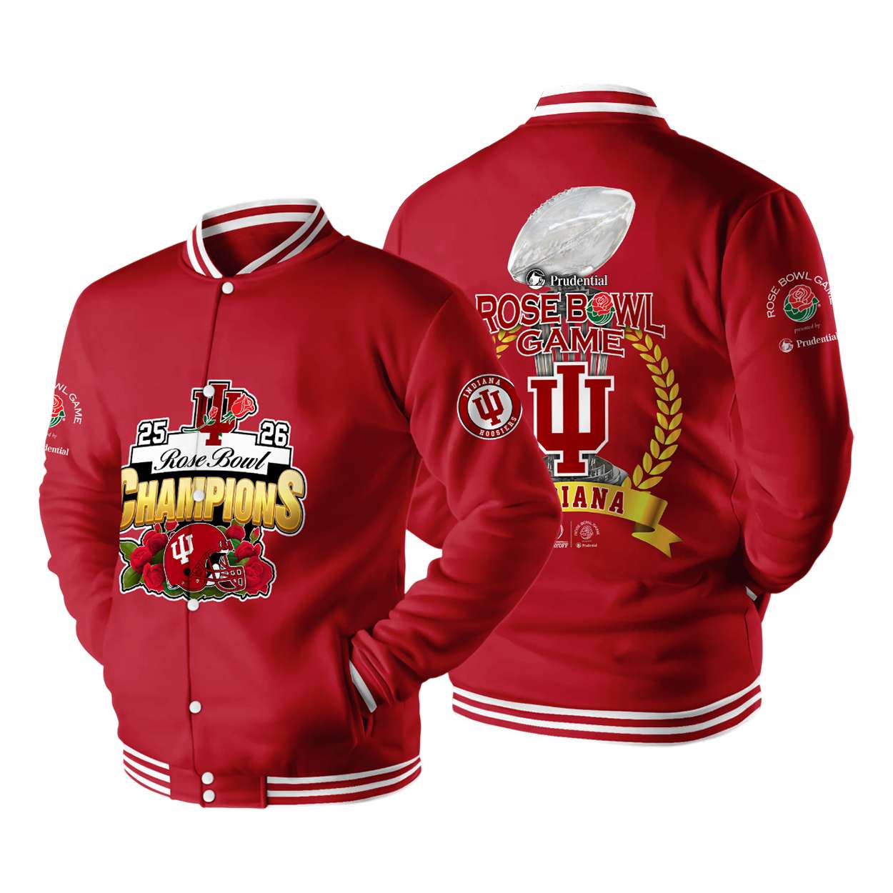 2026 Indiana Rose Bowl Champions Baseball Jacket 2026 Indiana Rose Bowl Champions Baseball Jacket