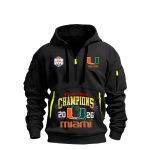 2026 Miami Hurricanes Fiesta Bowl Champions Quarter Zip Hoodie