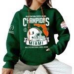 2026 Miami Hurricanes Fiesta Bowl Champions Waffle Hoodie
