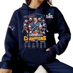 2026 NE Patriots AFC Champions Signature Waffle Hoodie