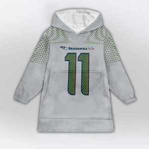 Jaxon Smith Njigba 11 Seahawks SB LX Rivalries Blanket Hoodie1