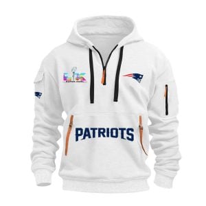 Patriots SBowl 2026 Hoodie Half Zipper