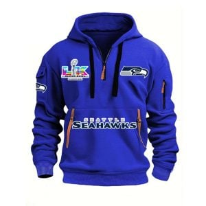 Seahawks Super Bowl LX Quarter Zip Hoodie2