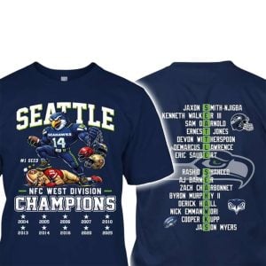 2025 Seahawks NFC West Champions Two Sided Shirt 1