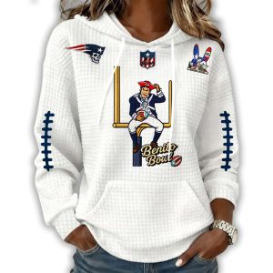 2026 Patriots Bad Bunny Benito Bowl Print Waffle Hoodie2