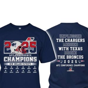 Congrats Patriots 2025 AFC Conference Champs Two Sided Shirt