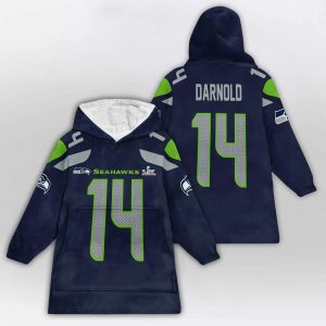 Sam Darnold 14 Seattle Football SB LX Blanket Hoodie