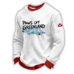 Paws Off Greenland Printed Waffle Sweatshirt1
