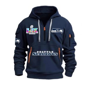 Seahawks SBowl 2026 Hoodie Half Zipper2