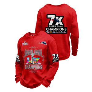 Patriots 7X Super Bowl Champions Waffle Sweatshirt2