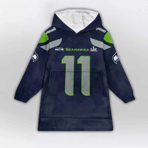 Jaxon Smith Njigba 11 Seahawks SB LX Blanket Hoodie1