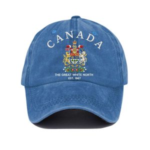 Unisex Retro Canada The Great White North Est 1867 Printed Hat3
