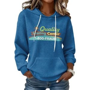 Quality Learing Center 1 800 Fraud Print Waffle Hoodie3