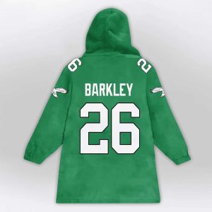 Saquon Barkley 26 Eagles SB LX Blanket Hoodie2