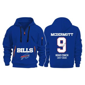 Bills Thank You Coach McDermott Quarter Zip Hoodie