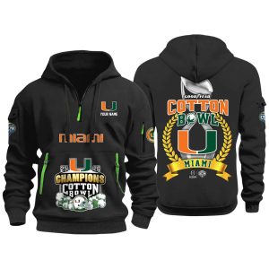 Hurricanes Cotton Bowl Champions 2026 Quarter Zip Hoodie1