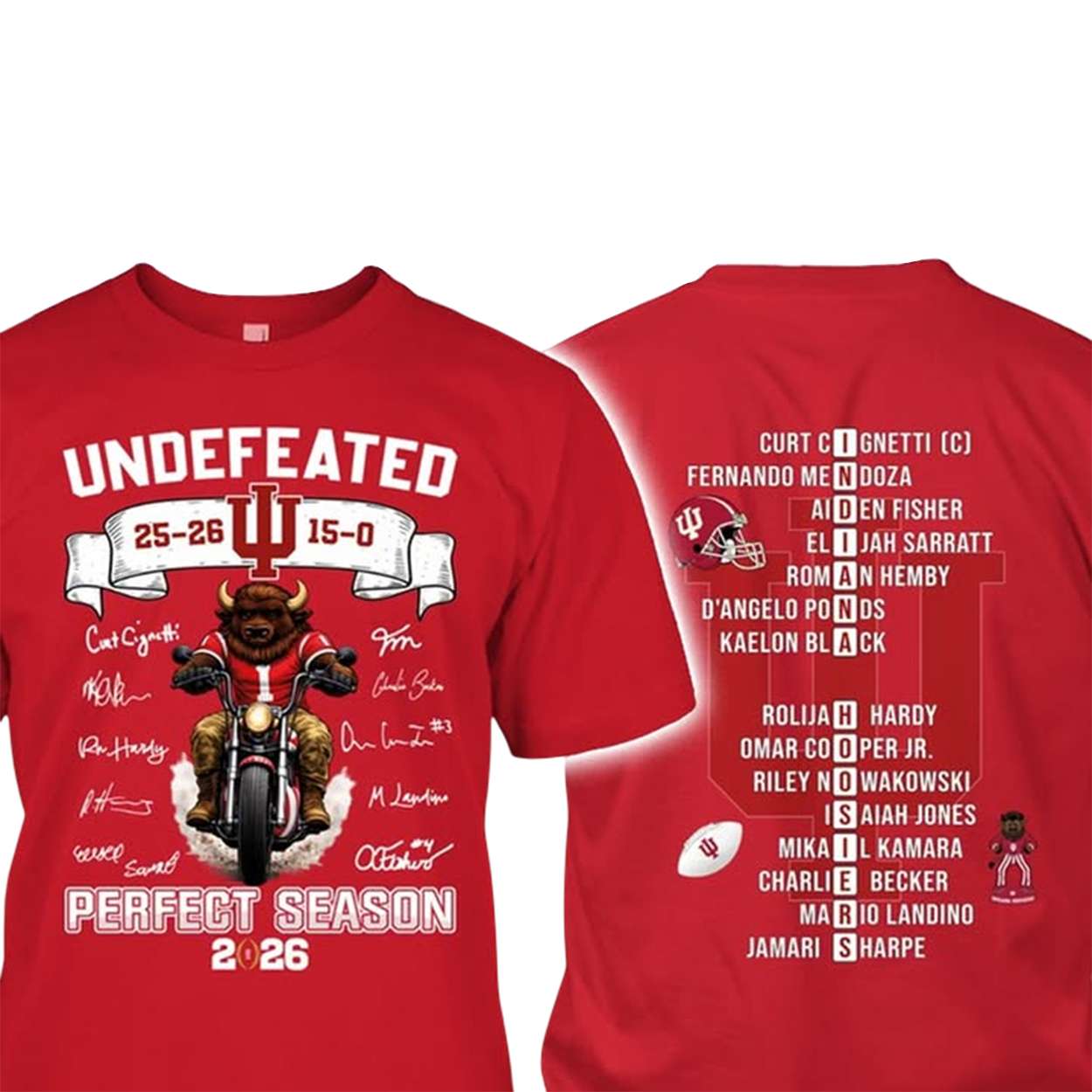 Hoosiers Flippin Undefeated 15 0 Perfect Season 2026 Shirt 1 Hoosiers Flippin' Undefeated 15-0 Perfect Season 2026 Shirt