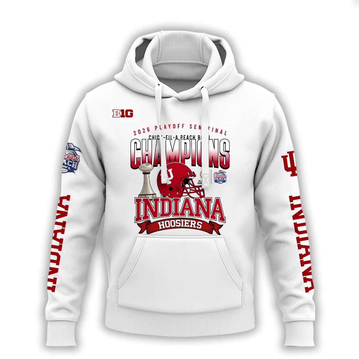 IU Football 2026 Chick-fil-a Peach Bowl Champions Hoodie IU Football 2026 Chick-fil-a Peach Bowl Champions Hoodie